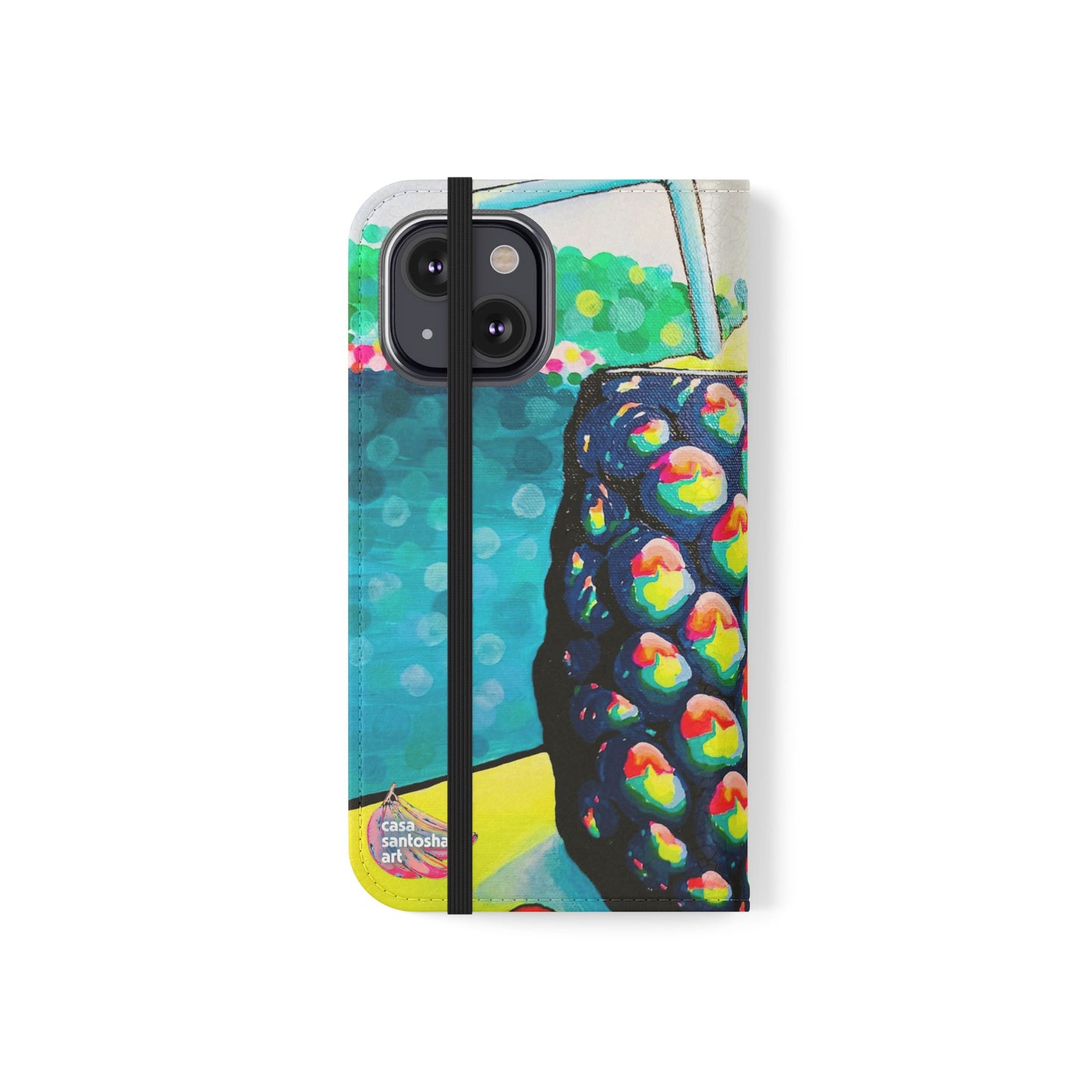 Neon Piña Colada Flip Phone Case – Wallet Cover with Card Slots