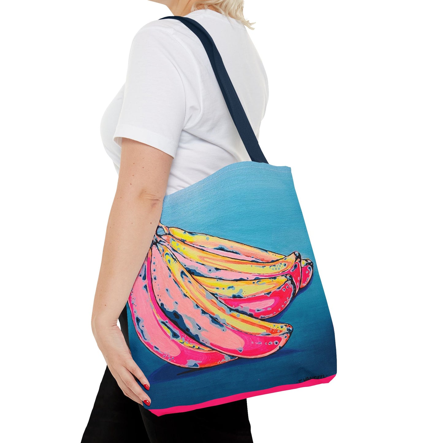 Premium Neon Bananas Tote Bag, Original Artist Design, Reusable Shopping Tote, Eco-Friendly