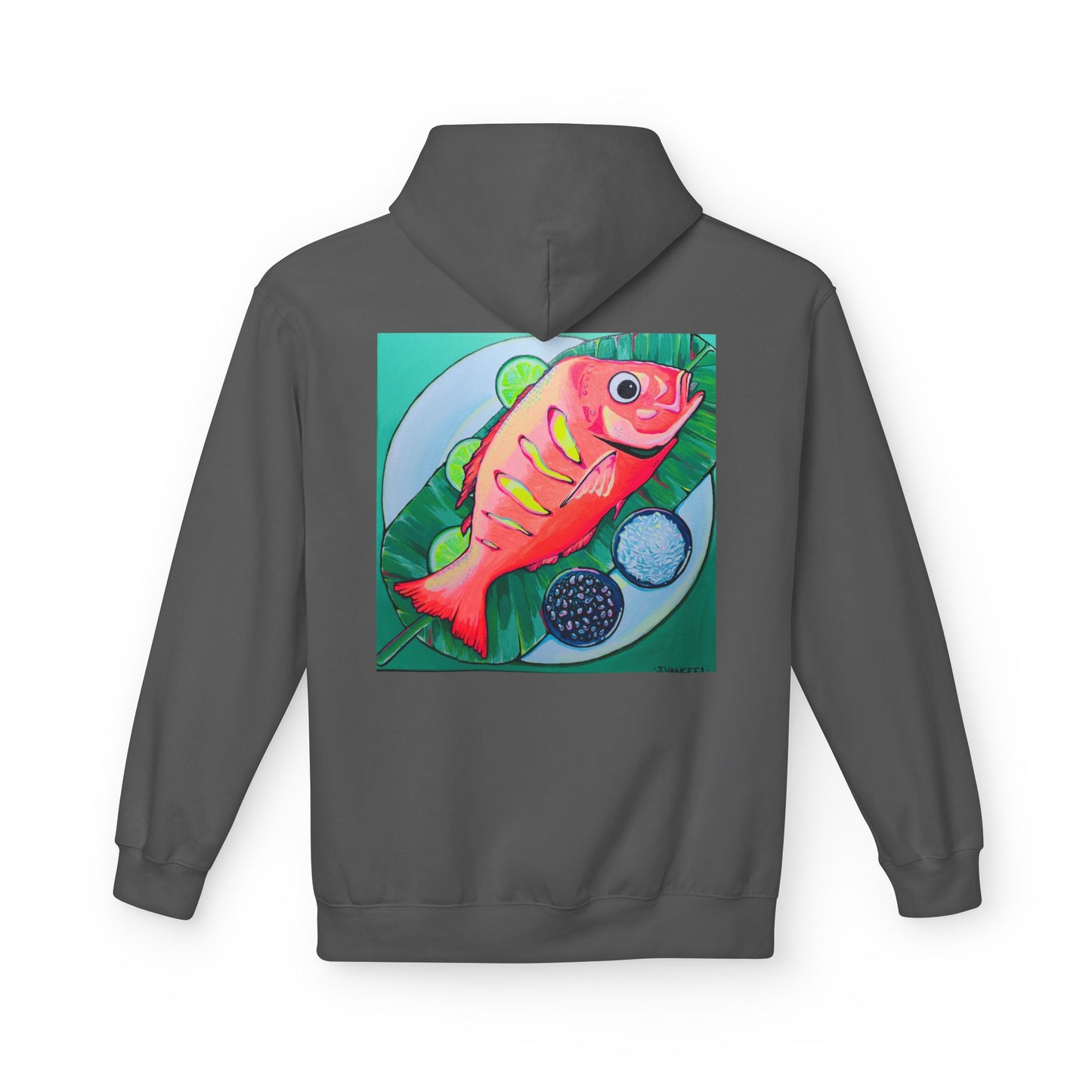 Unisex Neon Fried Fish Soft Hoodie