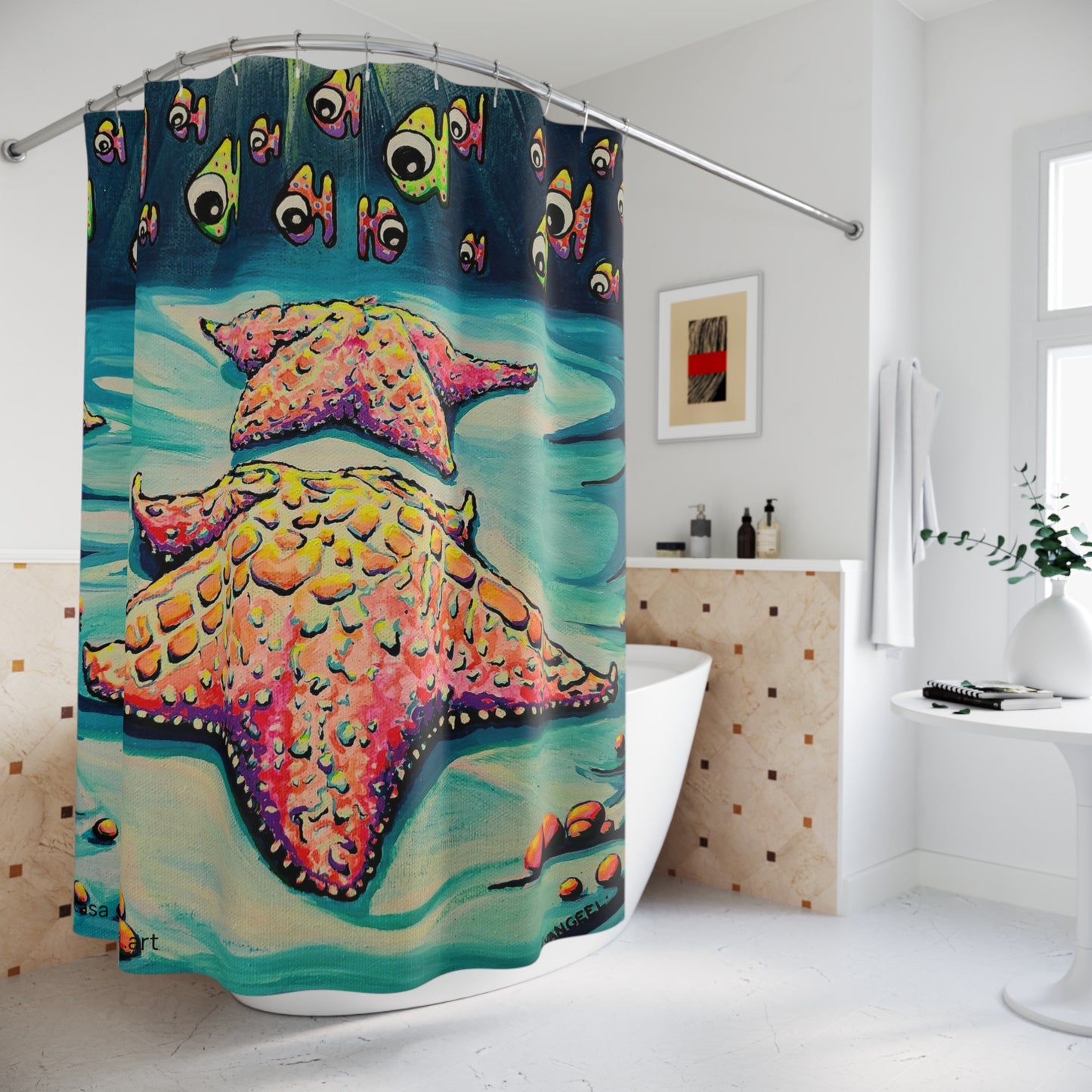 Cyclops Starfish Pop Art Shower Curtain