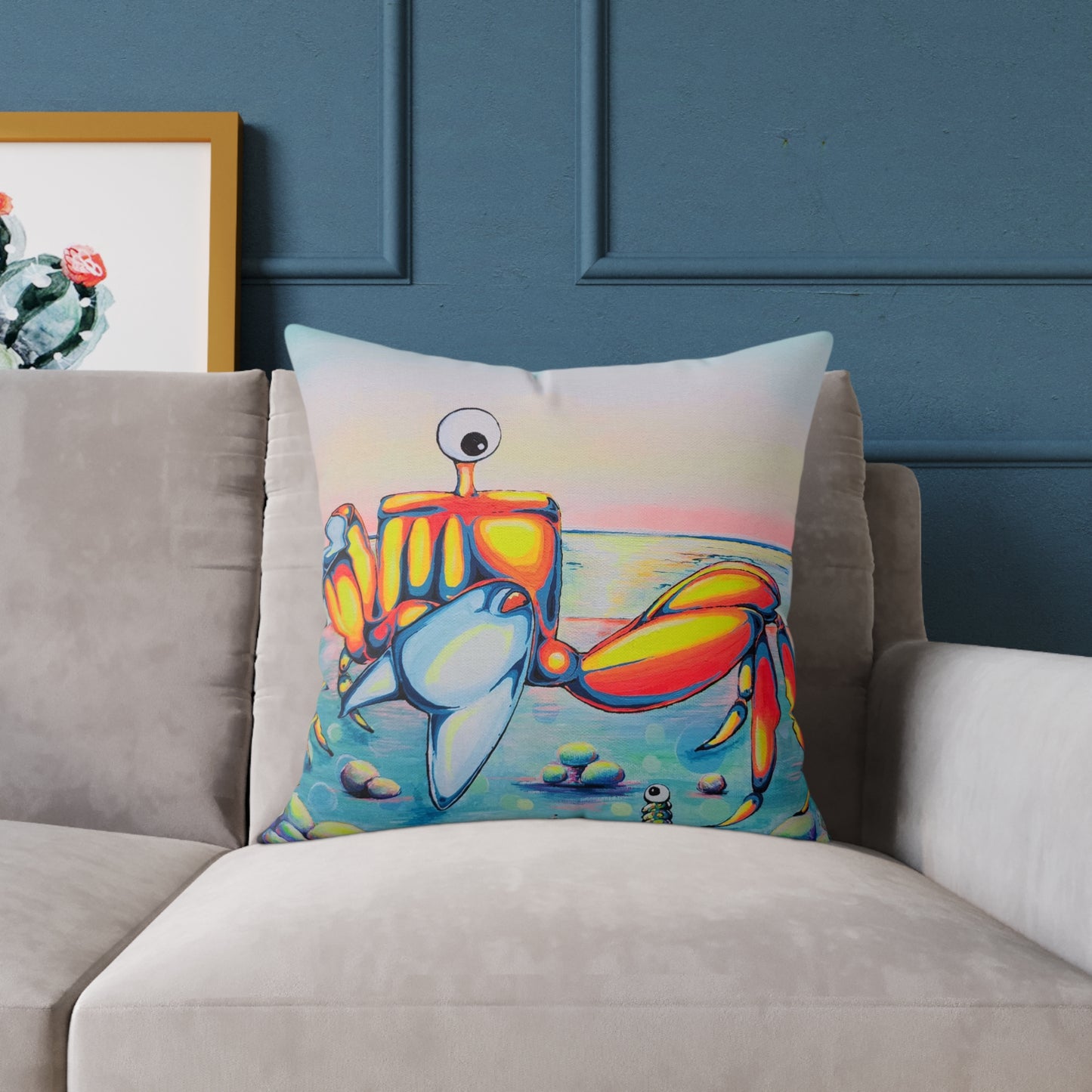 Cyclops Crab Art Canvas Decorative Pillow