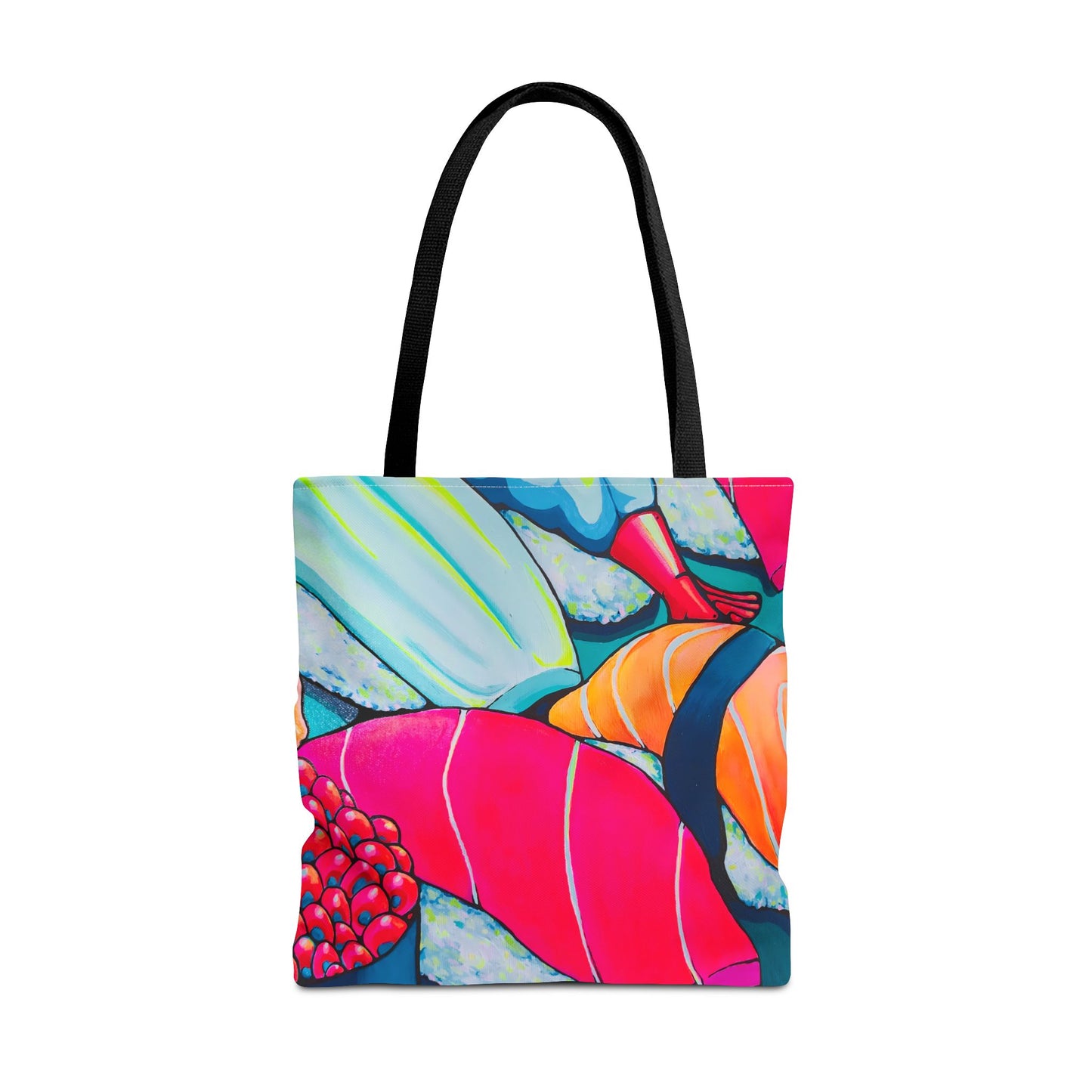Sac fourre-tout Sushi Néon Premium, Design d'artiste original, Sac de courses réutilisable, Écologique