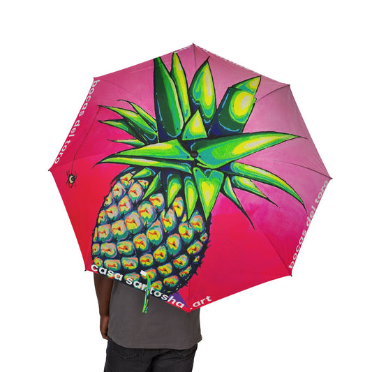 Neon Pineapple Tropical Umbrella - Foldable & Stylish Rain Gear