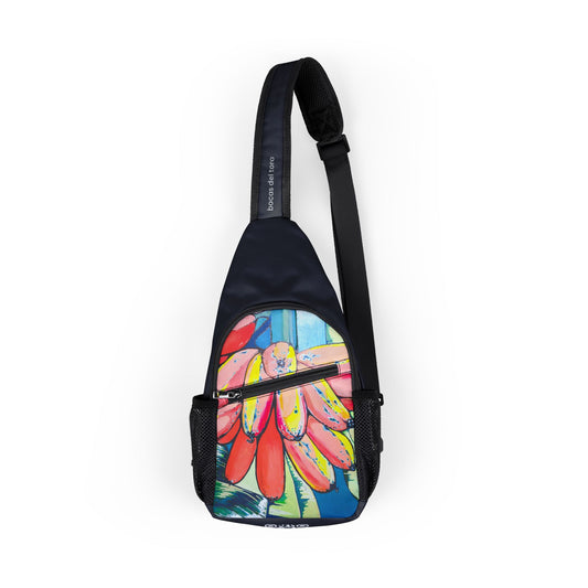 Neon Primitivo Bananas Art Sling Bag - Travel or Everyday Chest Bag