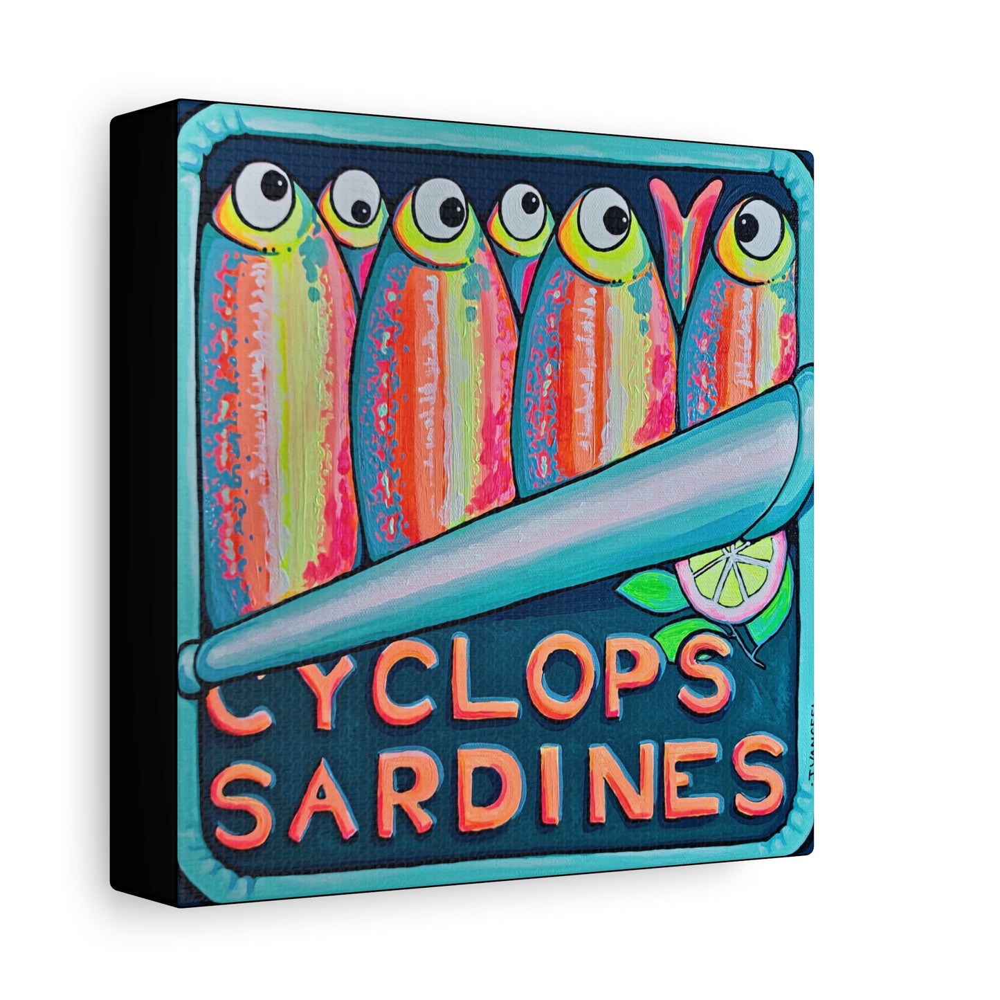 Neon Sardines Canvas Wall Art