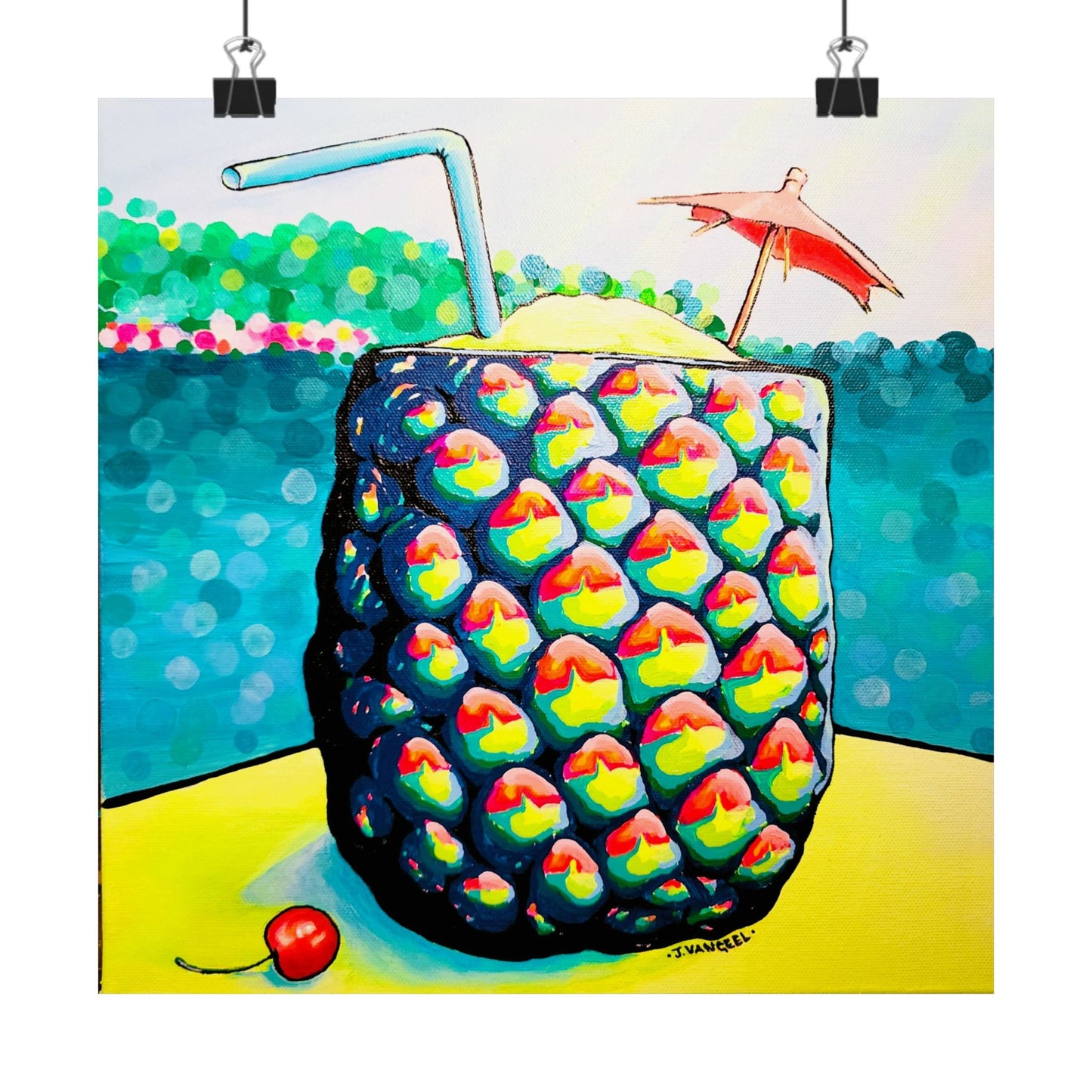 Neon Piña Colada Giclée Art Poster