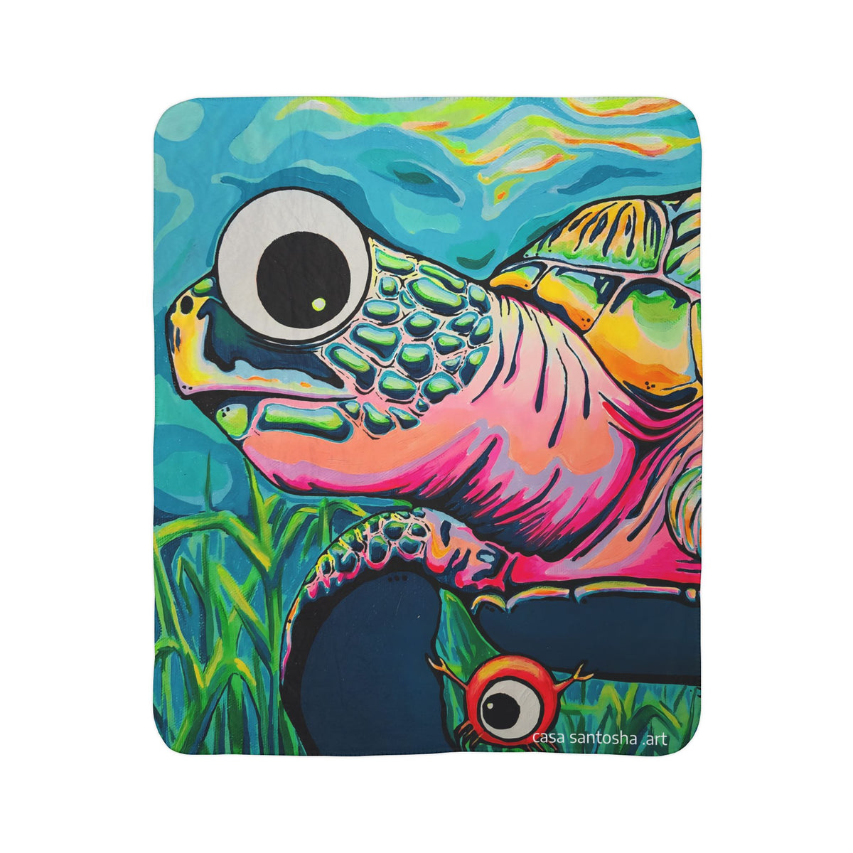 Cyclops Turtle Fleece Sherpa Blanket