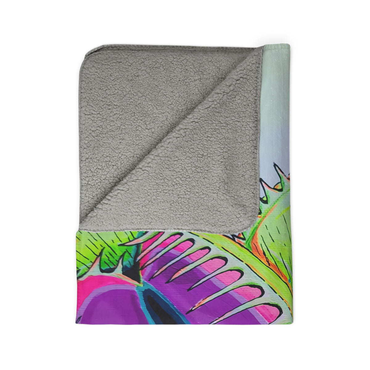 Cyclops Venus Fly Trap Fleece Sherpa Blanket