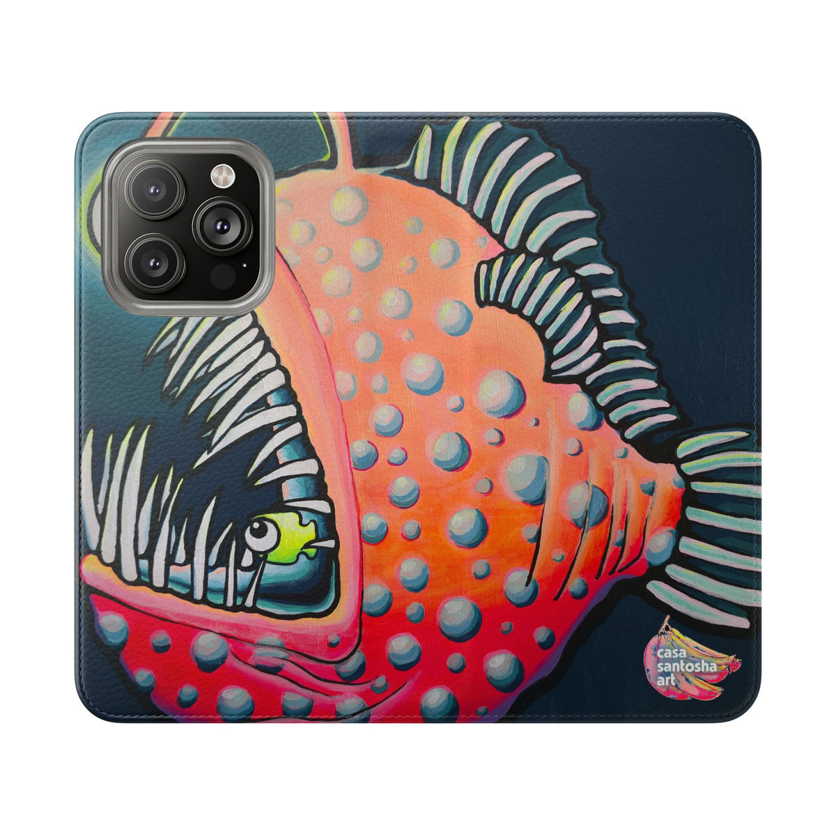Cyclops Anglerfish Flip Phone Case – Wallet Cover with Card Slots