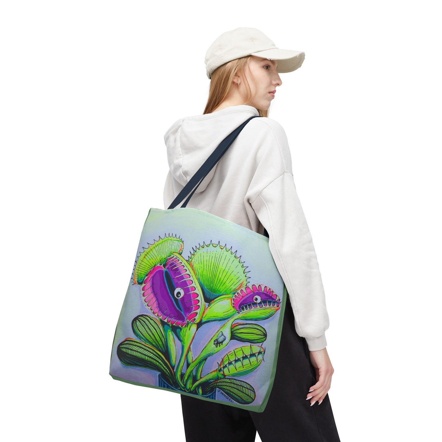 Premium Cyclops Venus Fly Trap Tote Bag, Original Artist Design, Reusable Shopping Tote,  Eco-Friendly
