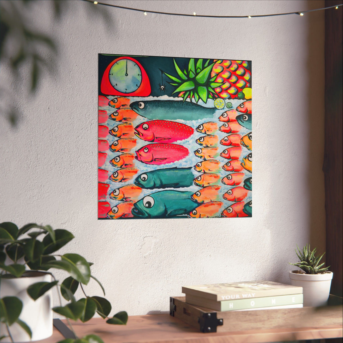 Neon Cabo Fish Market Giclée Art Poster