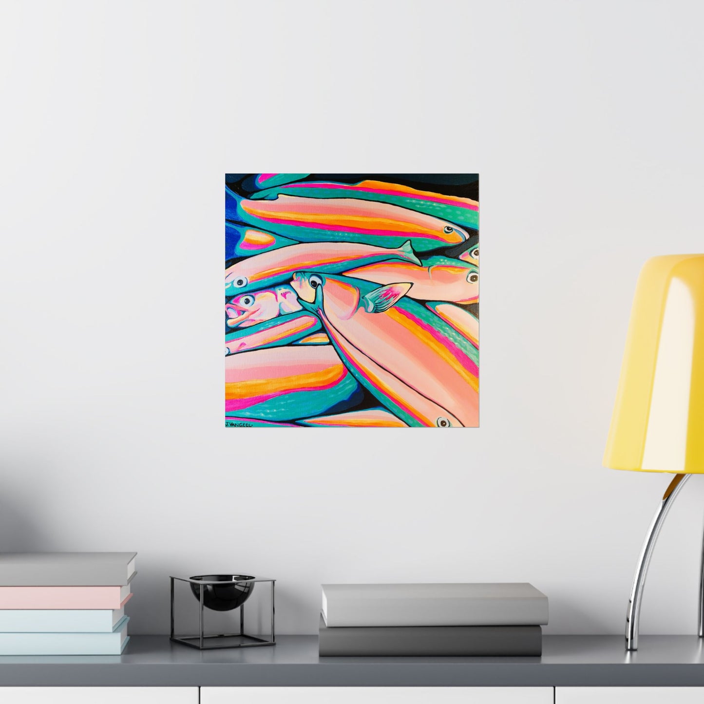 Neon Fish Giclée Art Poster
