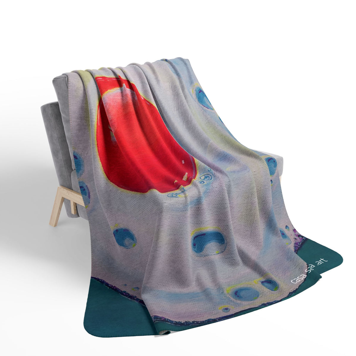 Neon Fried Egg Fleece Sherpa Blanket
