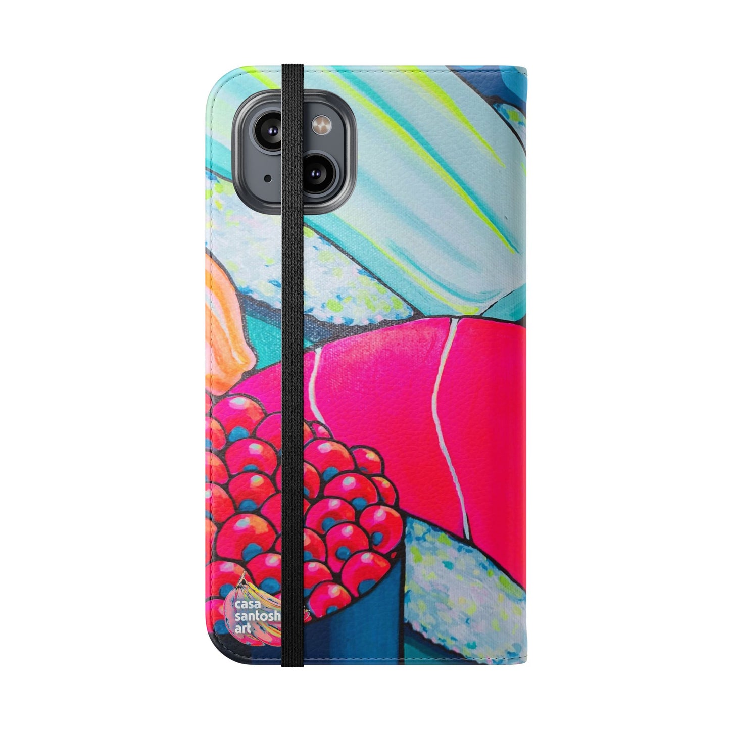 Neon Sushi Flip Phone Case – Wallet Cover with Card Slots