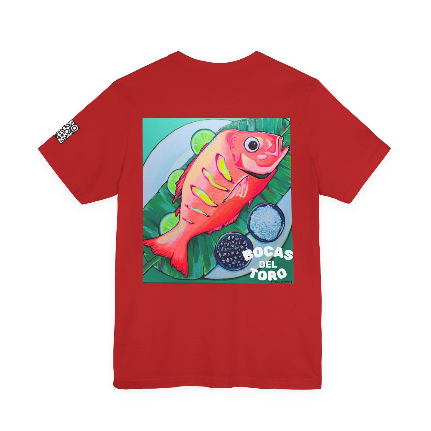 T-shirt unisexe néon à motif poisson frit