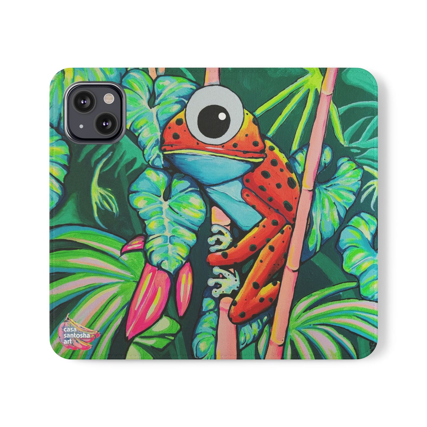 Cyclops Red Frog Flip Phone Case – Wallet Cover with Card Slots