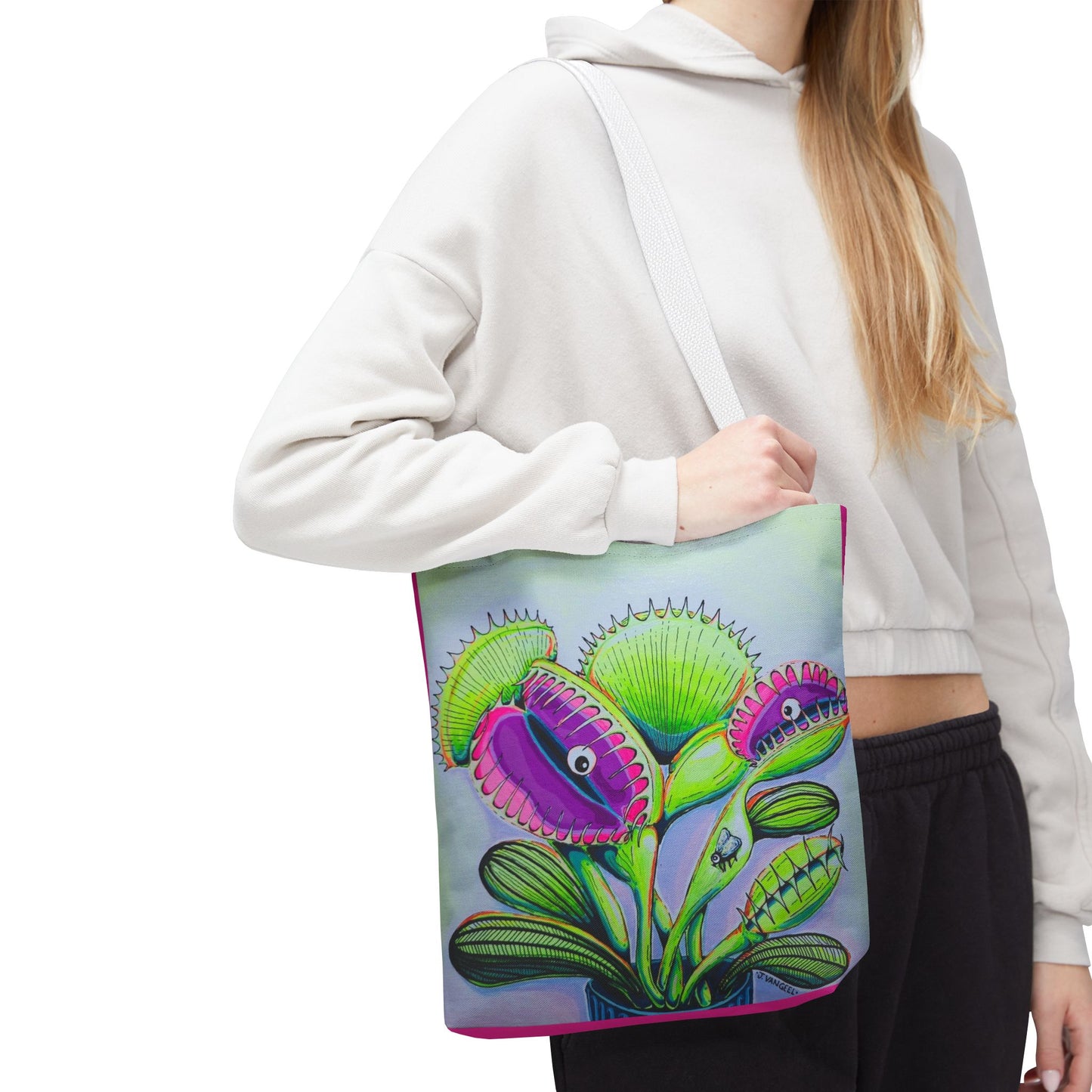 Premium Cyclops Venus Fly Trap Tote Bag, Original Artist Design, Reusable Shopping Tote,  Eco-Friendly