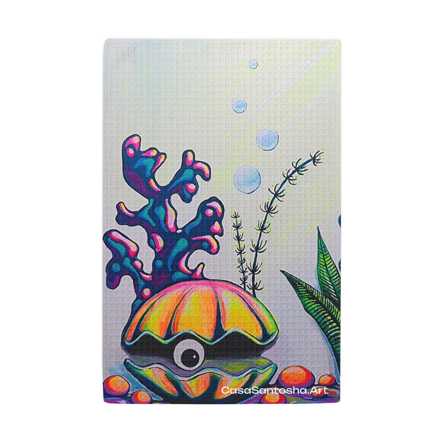 Cyclops Clam Waffle Weave Kitchen Hand Towel
