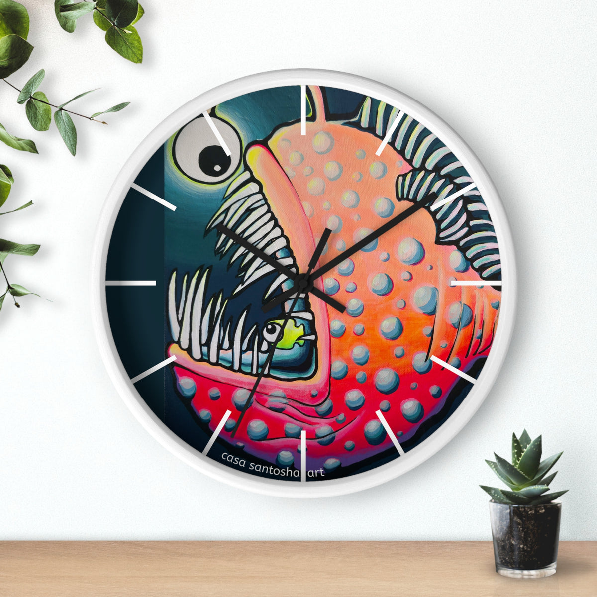 Cyclops Anglerfish Pop Art Wall Clock