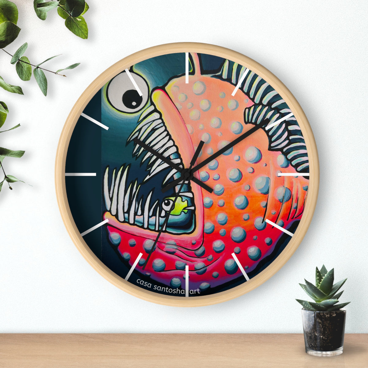 Cyclops Anglerfish Pop Art Wall Clock
