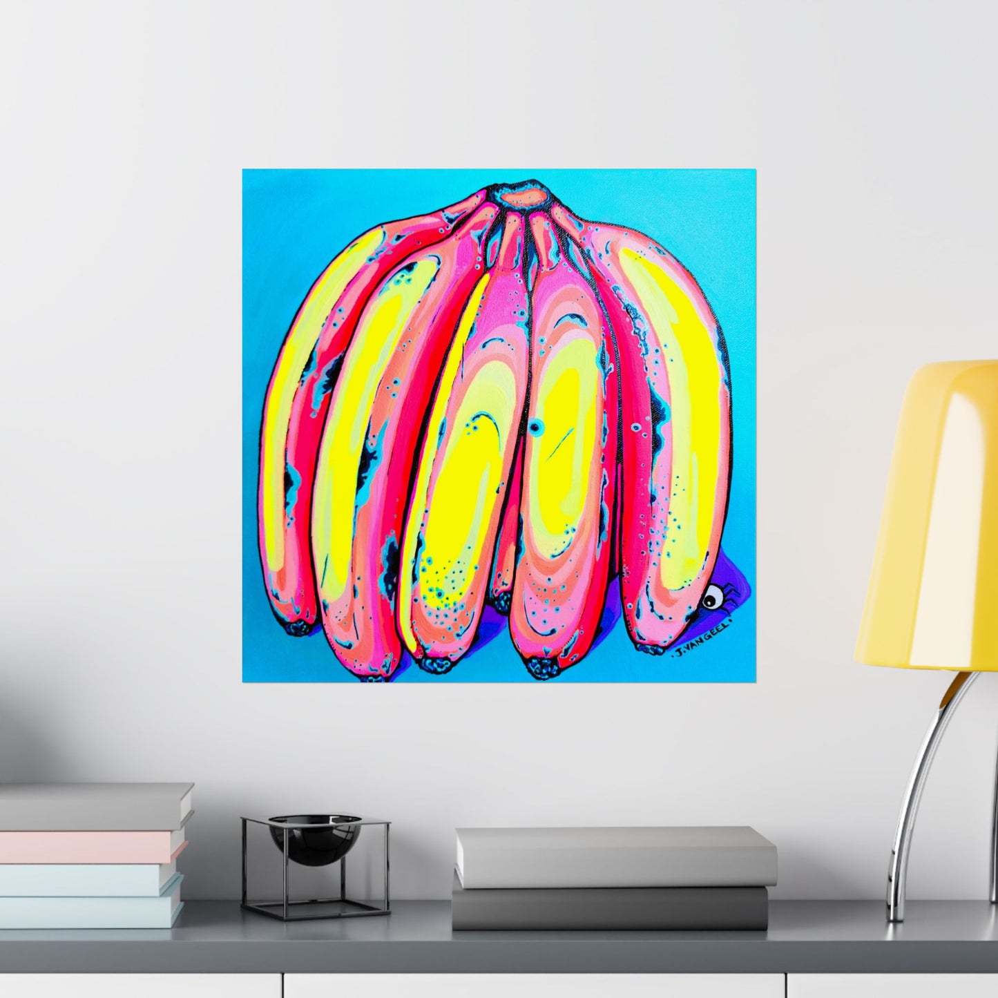 Neon Fat Bananas Giclée Art Poster
