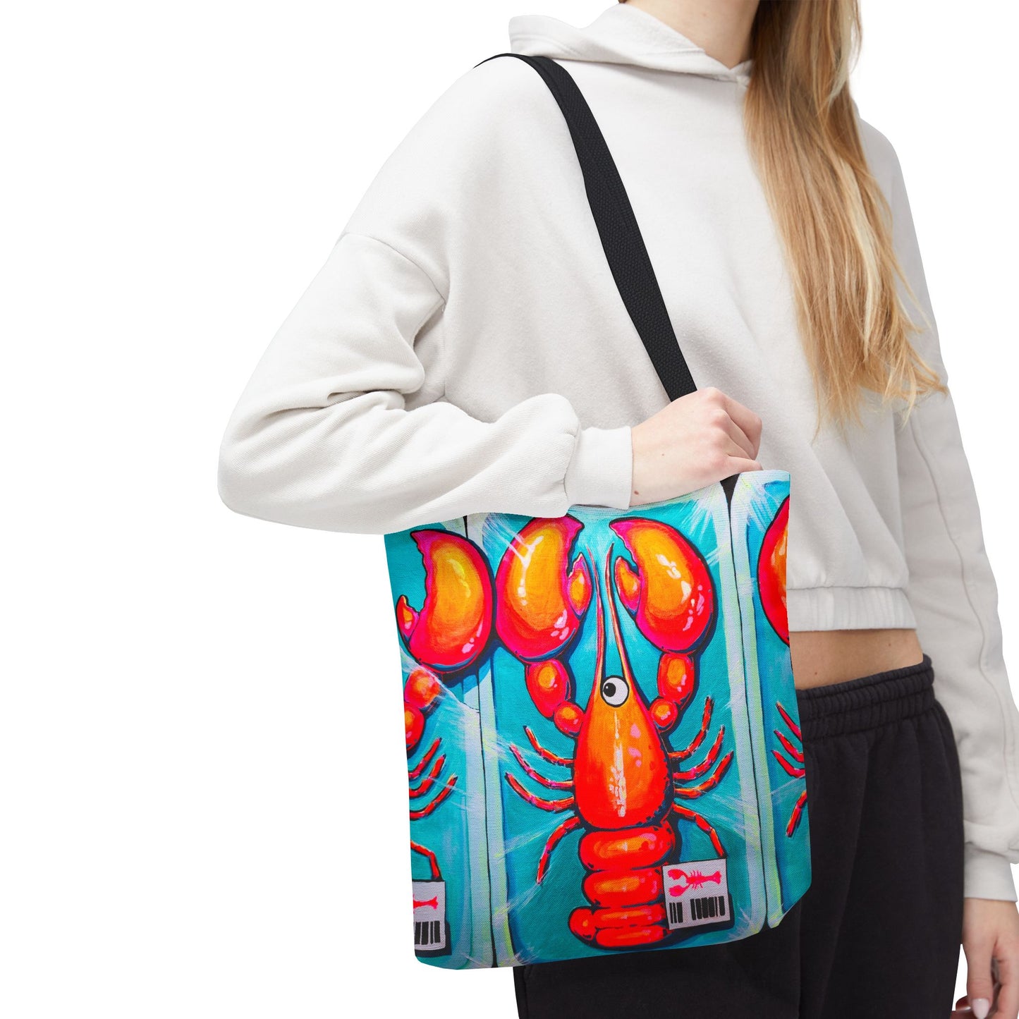 Premium Neon Lobster Tote Bag, Original Artist Design, Reusable Shopping Tote,  Eco-Friendly