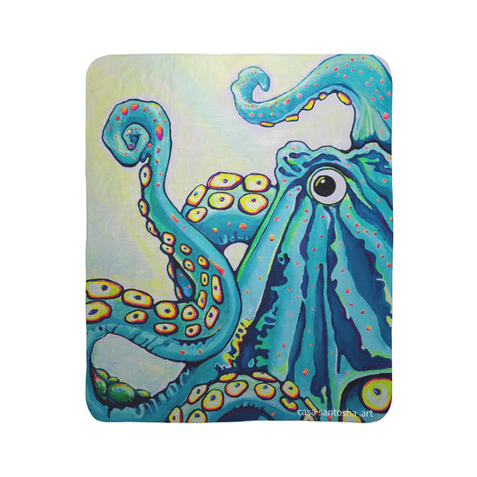 Cyclops Octopus Fleece Sherpa Blanket