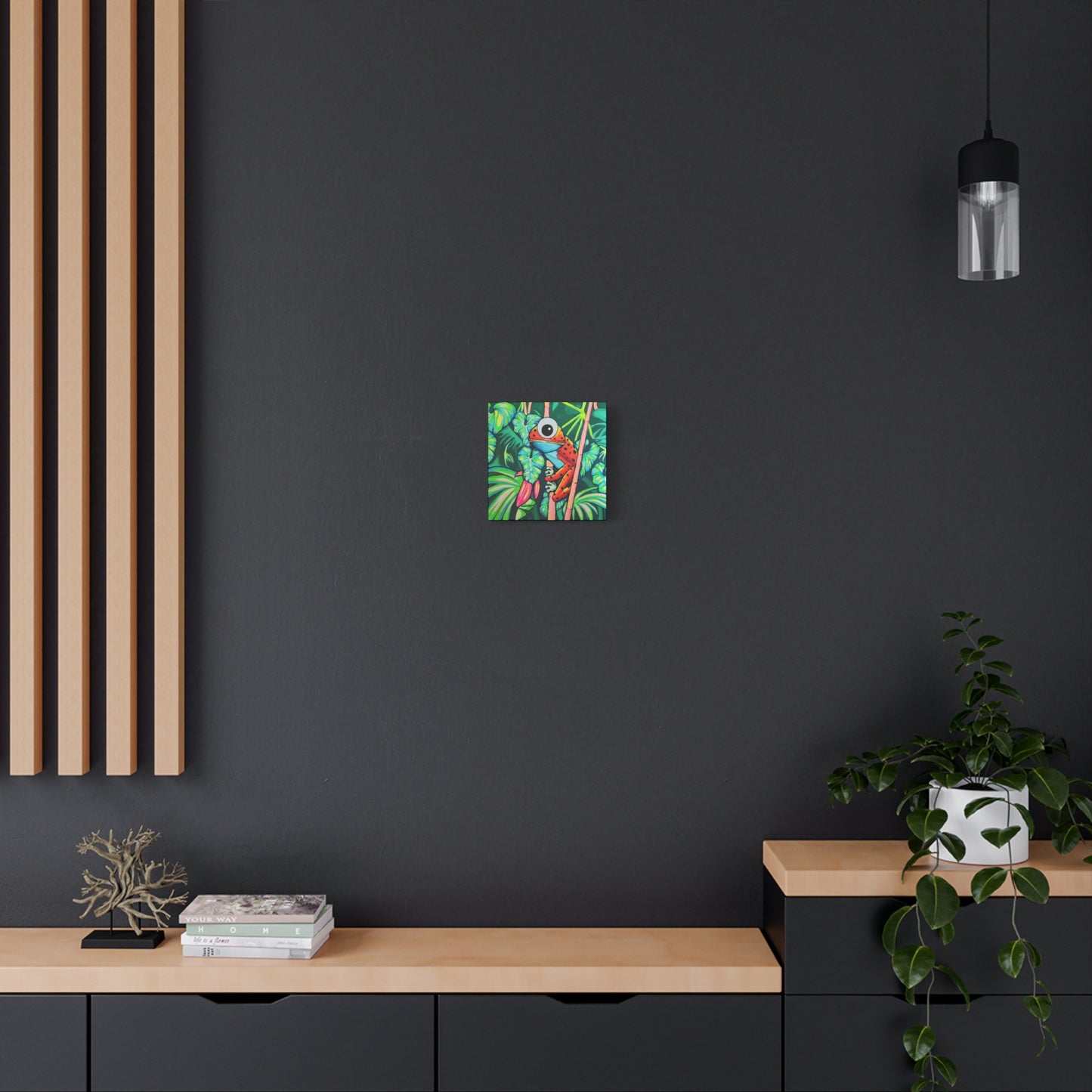 Cyclops Red Frog Canvas Wall Art