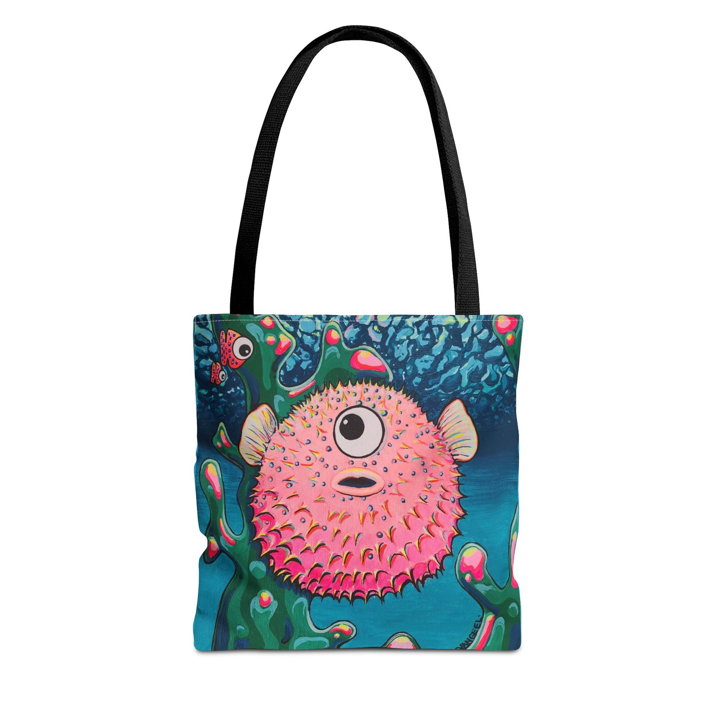 Premium Cyclops Pufferfish Tote Bag, Original Artist Design, Reusable Shopping Tote, Eco-Friendly