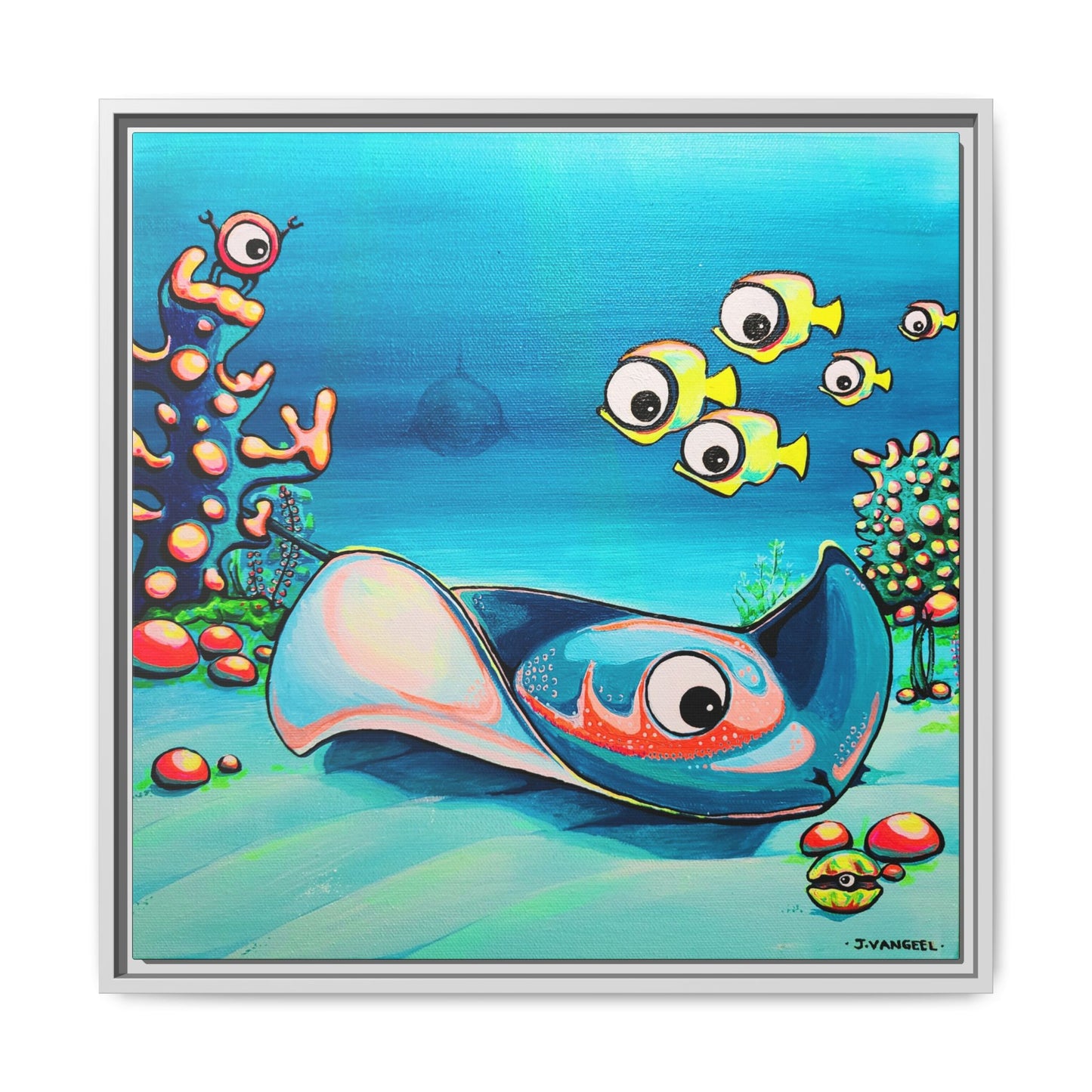 Framed Cyclops Stingray Canvas Print