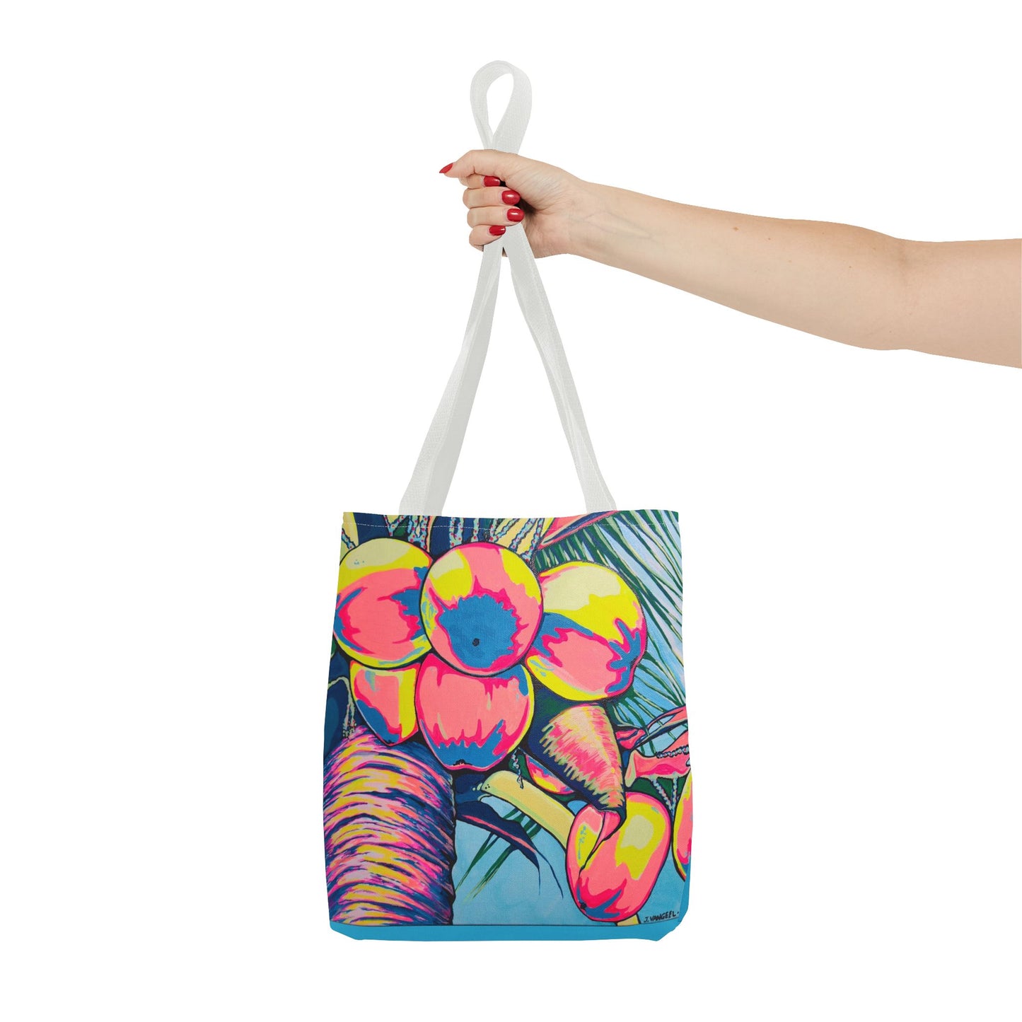 Premium Neon Coconuts Tote Bag, Original Artist Design, Reusable Shopping Tote, Eco-Friendly