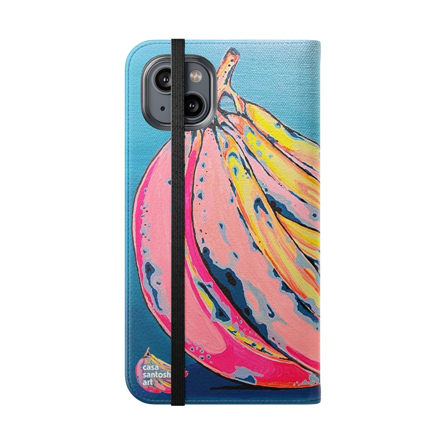 Neon Bananas Flip Phone Case – Wallet Cover with Card Slots