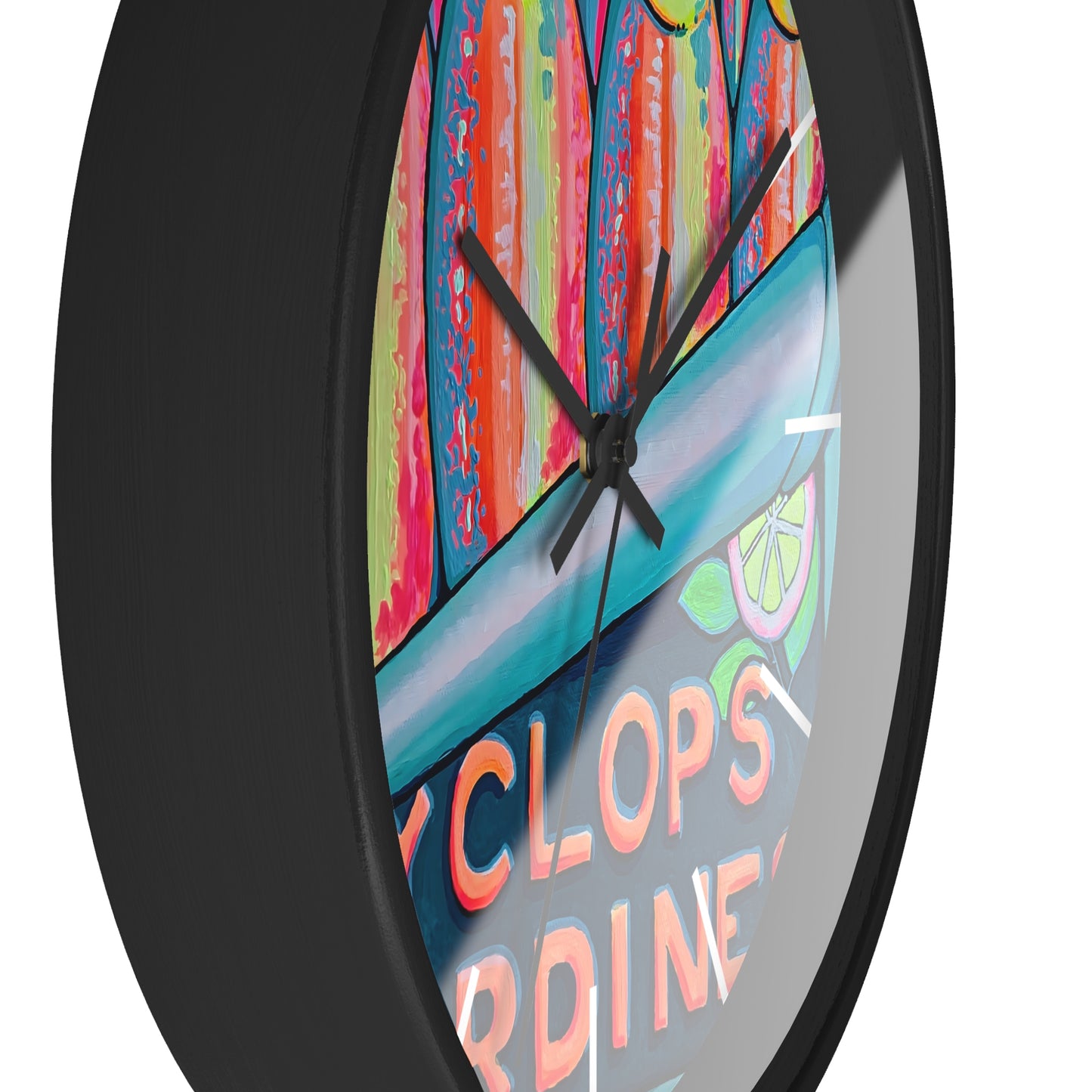 Neon Sardines Pop Art Wall Clock