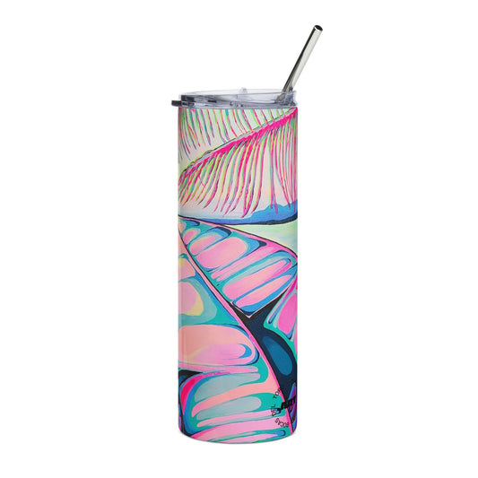 Vaso de acero inoxidable Serenity Bocas, 591 ml | Taza de viaje divertida, ecológica