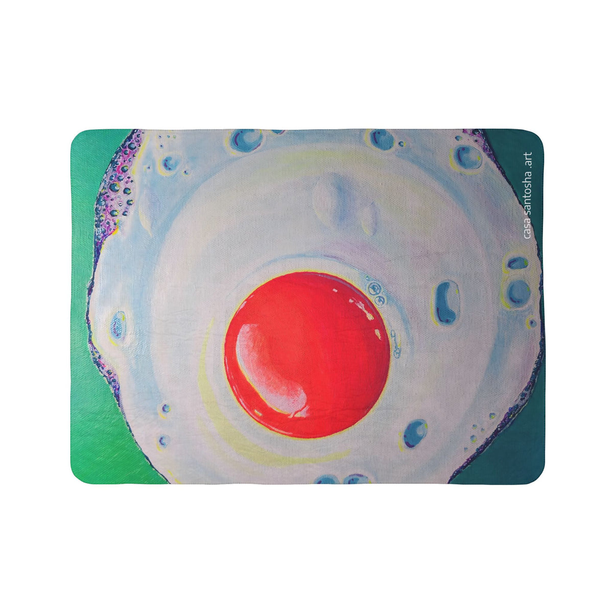 Neon Fried Egg Fleece Sherpa Blanket