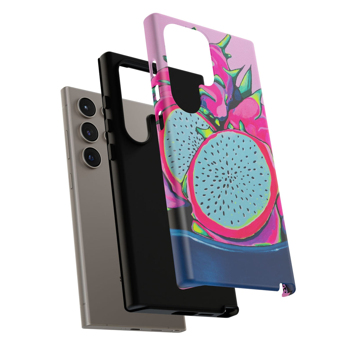 Coque de téléphone résistante Pitaya Rose Néon