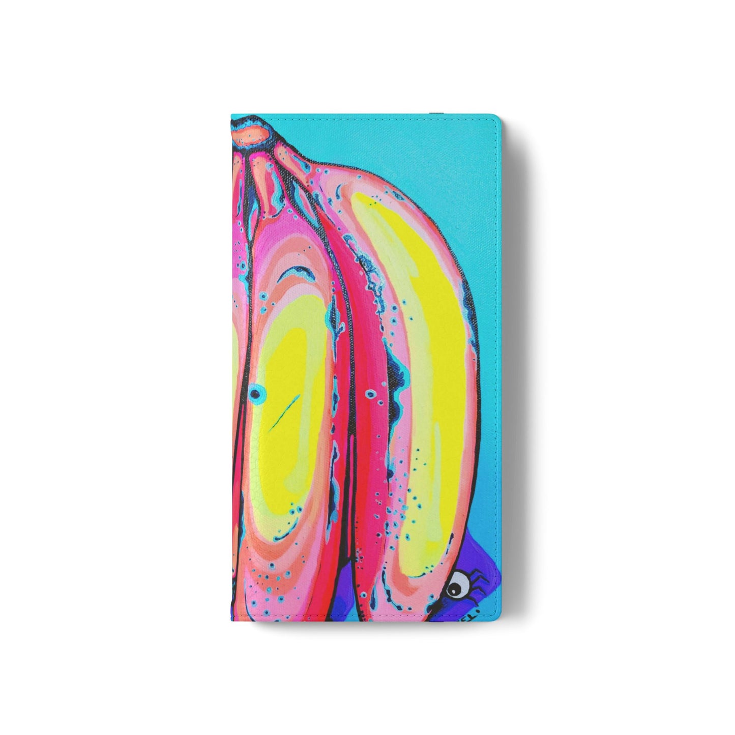 Neon Fat Bananas Flip Phone Case – Wallet Cover with Card Slots