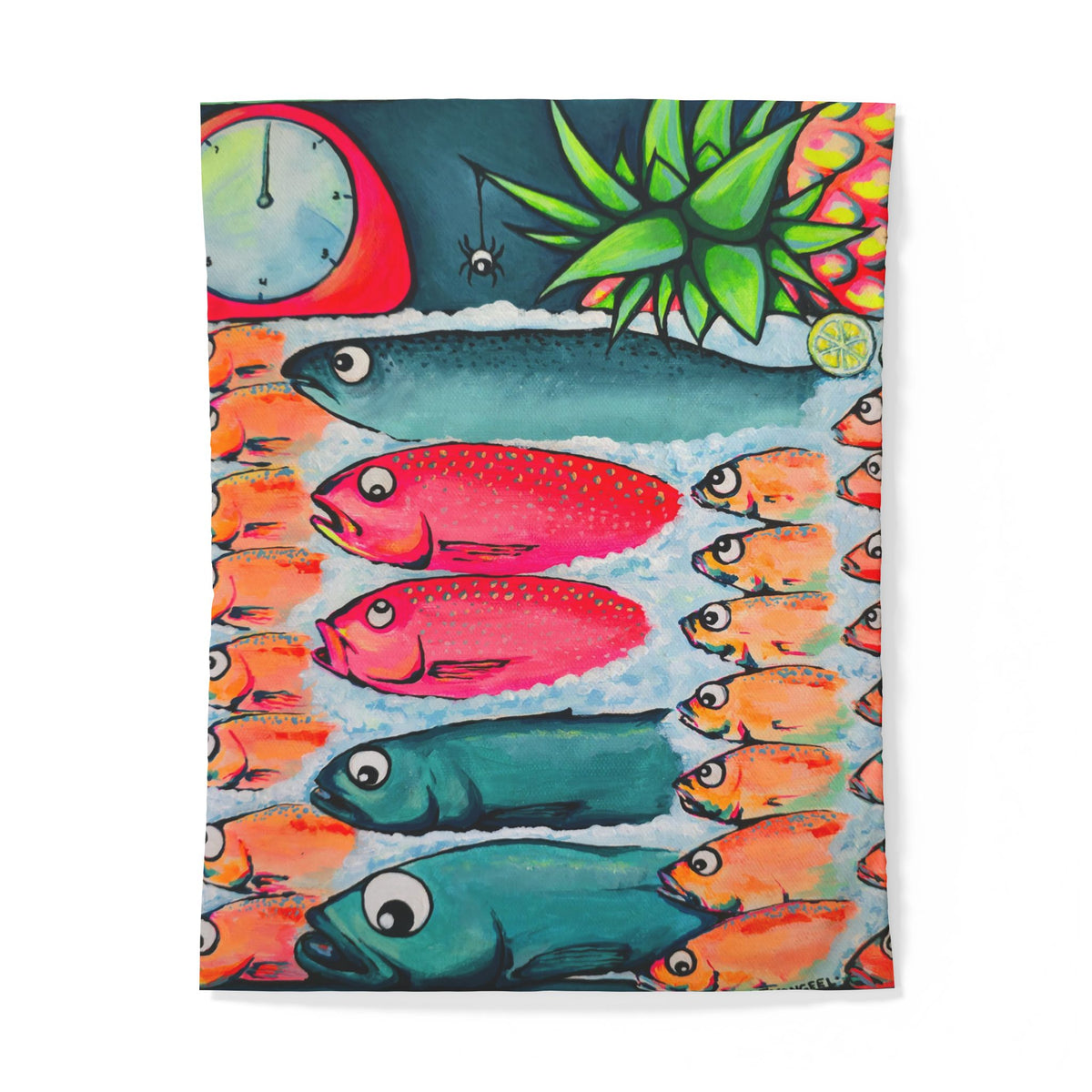 Neon Cabo Fish Market Duvet Cover