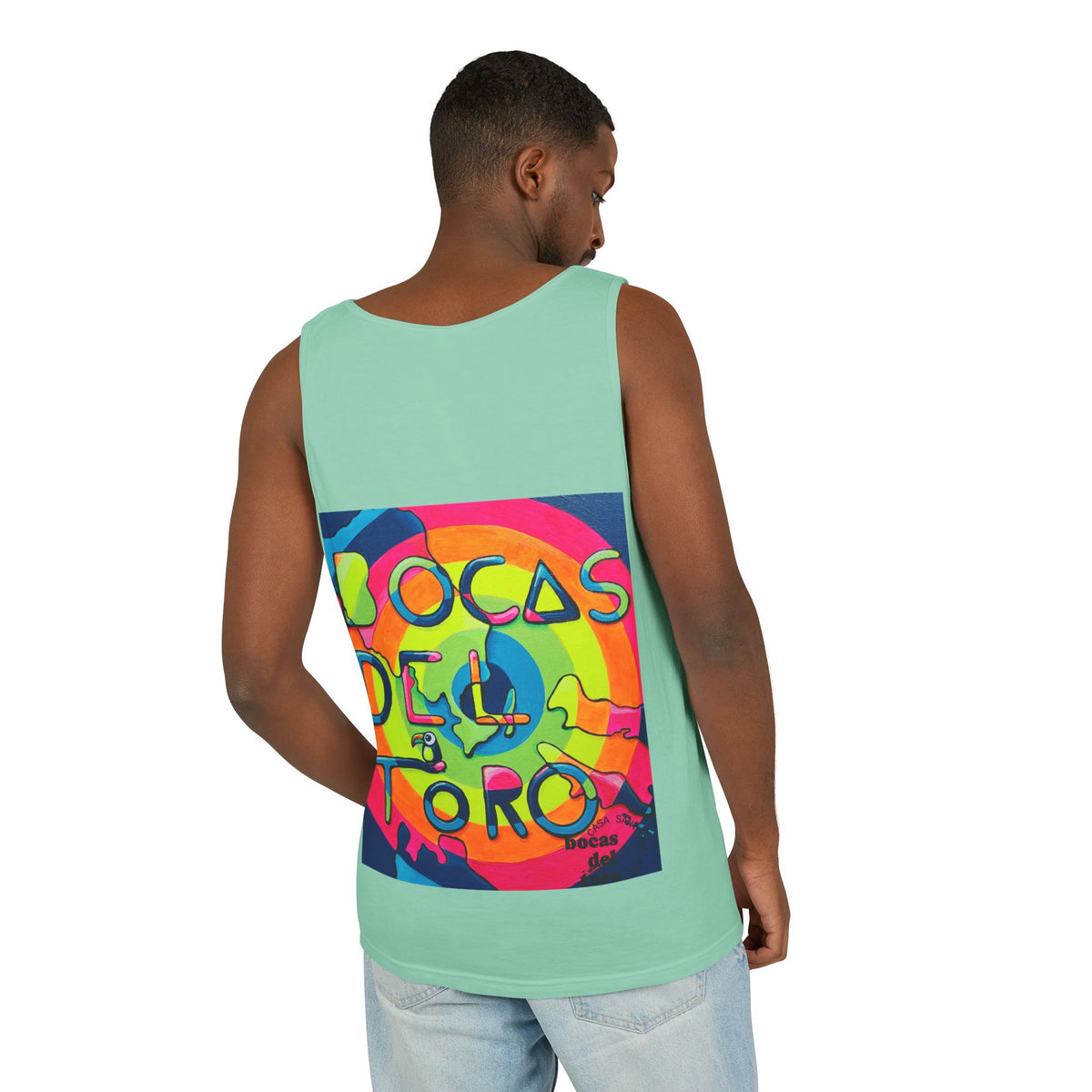 Unisex Bocas Del Toro Islands Tank Top - neon pop art by Casa Santosha Art