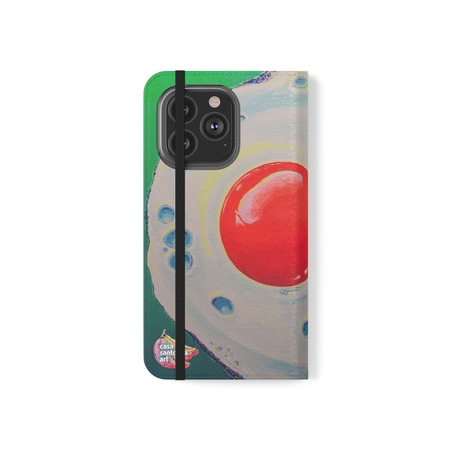 Neon Fried Egg Flip Phone Case – Wallet Cover with Card Slots