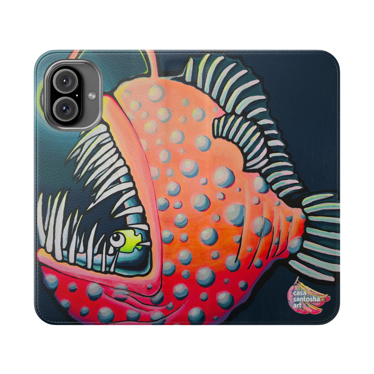 Cyclops Anglerfish Flip Phone Case – Wallet Cover with Card Slots