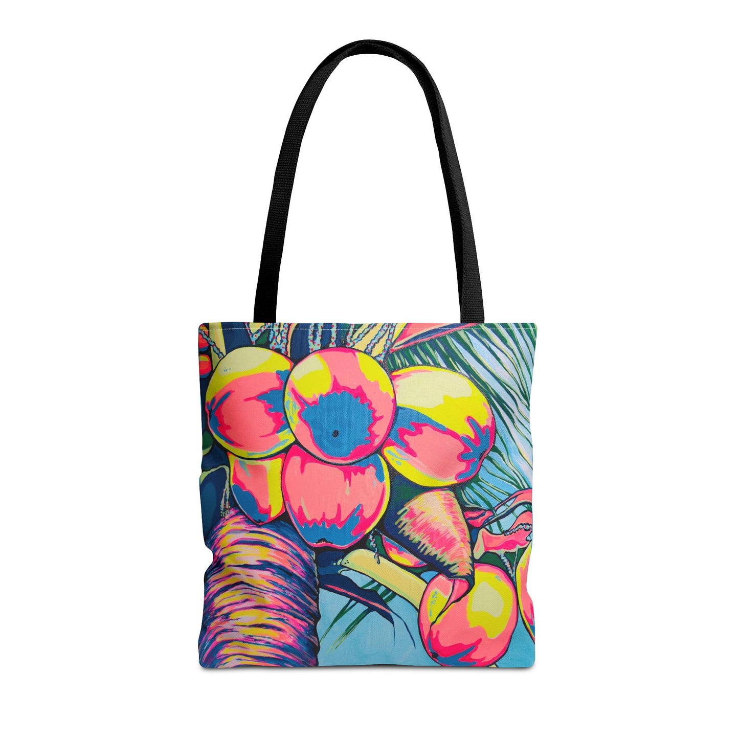 Premium Neon Coconuts Tote Bag, Original Artist Design, Reusable Shopping Tote, Eco-Friendly