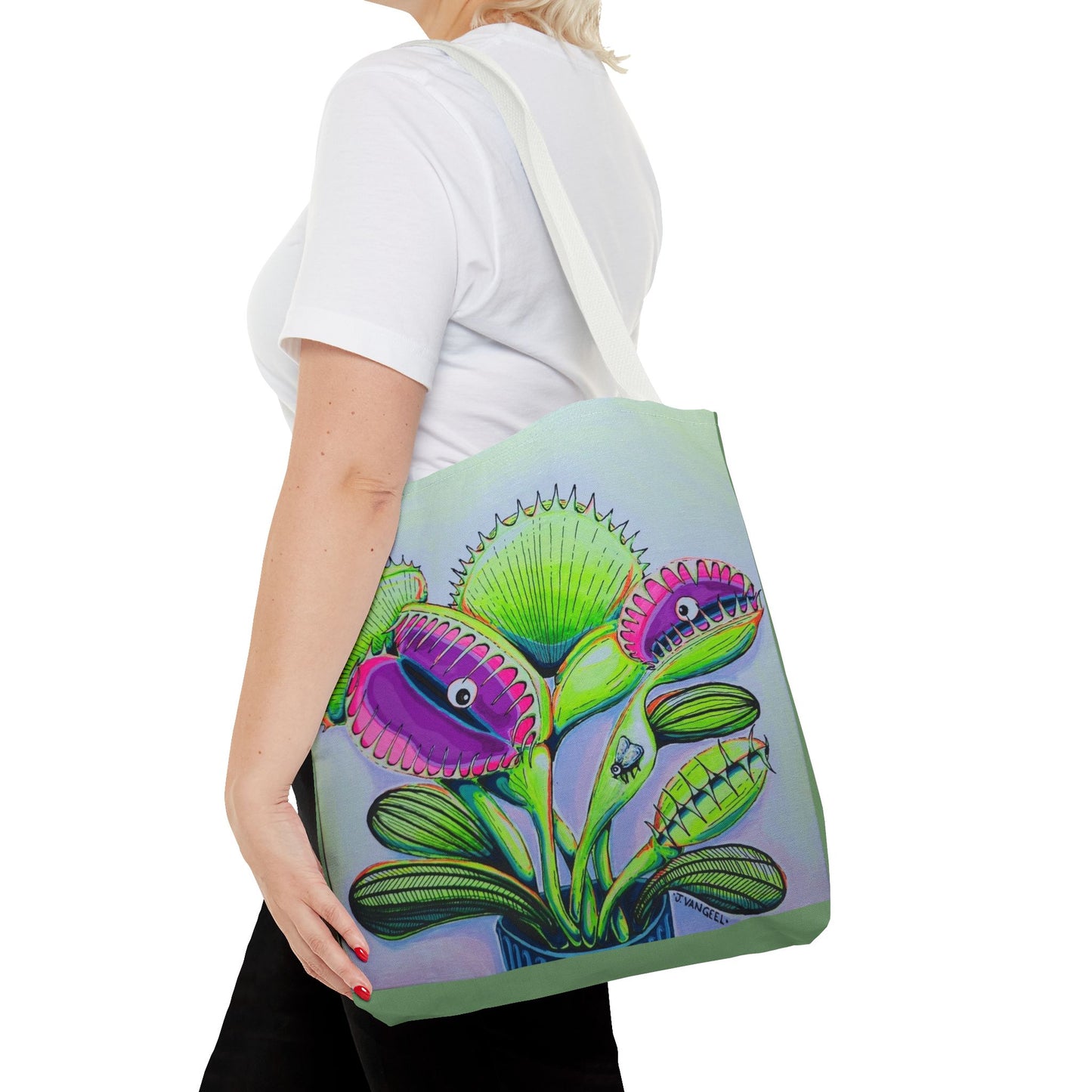Premium Cyclops Venus Fly Trap Tote Bag, Original Artist Design, Reusable Shopping Tote,  Eco-Friendly
