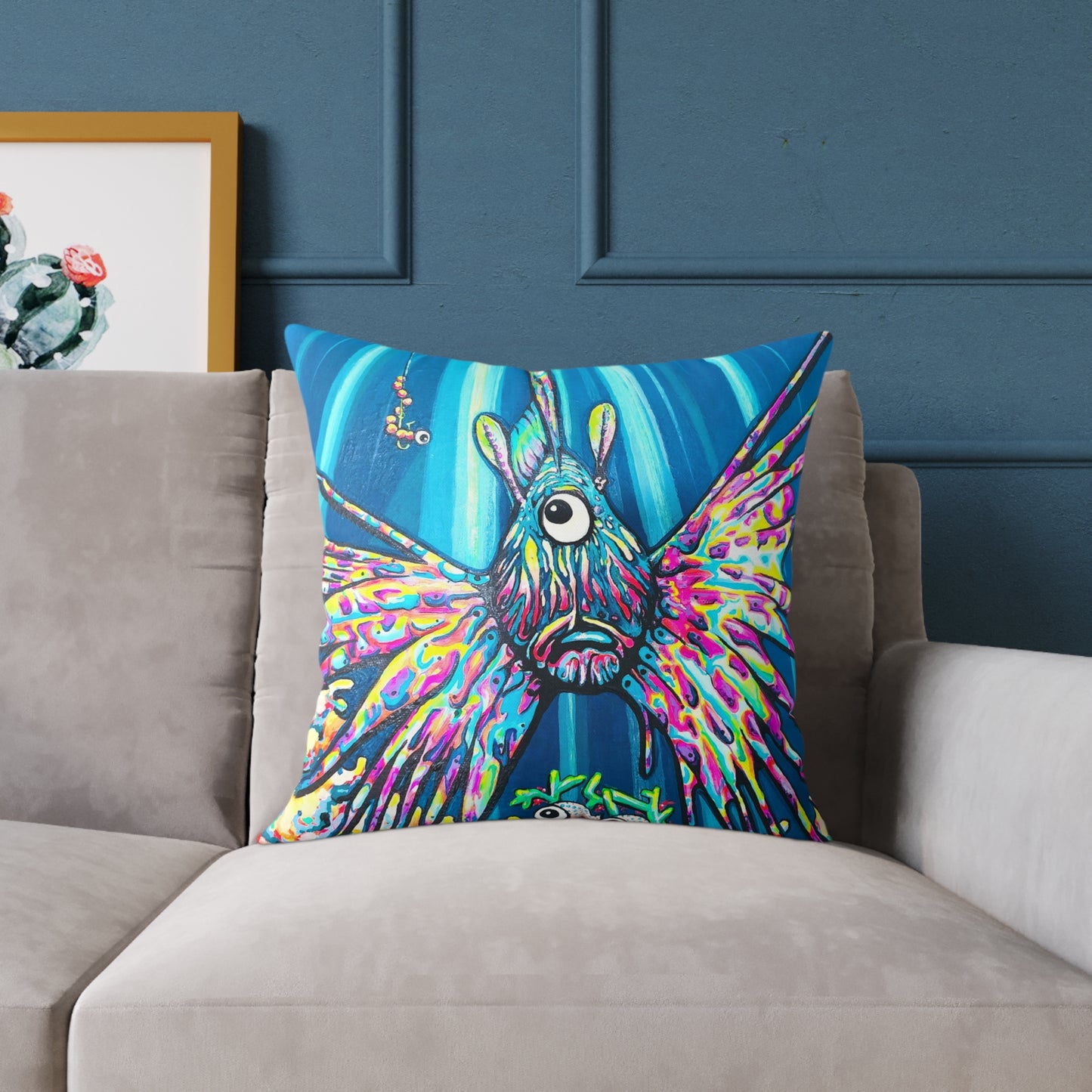 Cyclops Lionfish Art Canvas Decorative Pillow