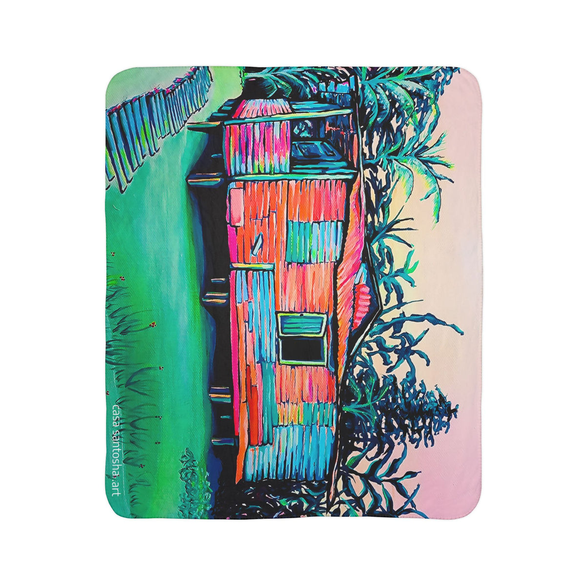 Luis Russell House Bocas Fleece Sherpa Blanket