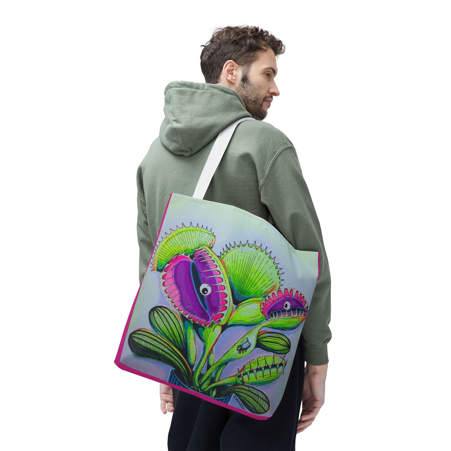 Premium Cyclops Venus Fly Trap Tote Bag, Original Artist Design, Reusable Shopping Tote,  Eco-Friendly