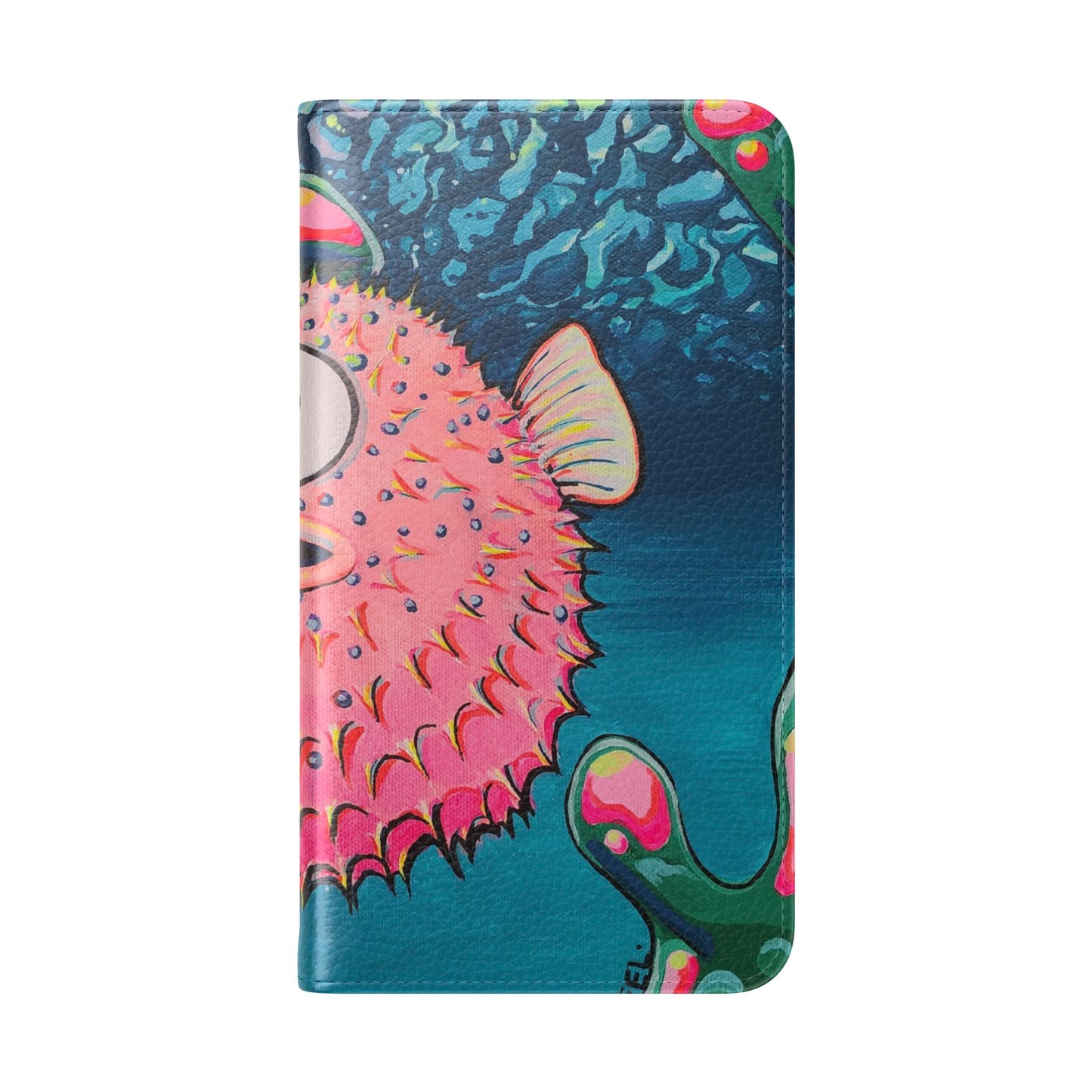 Cyclops Pufferfish Flip Phone Case – Wallet Cover with Card Slots