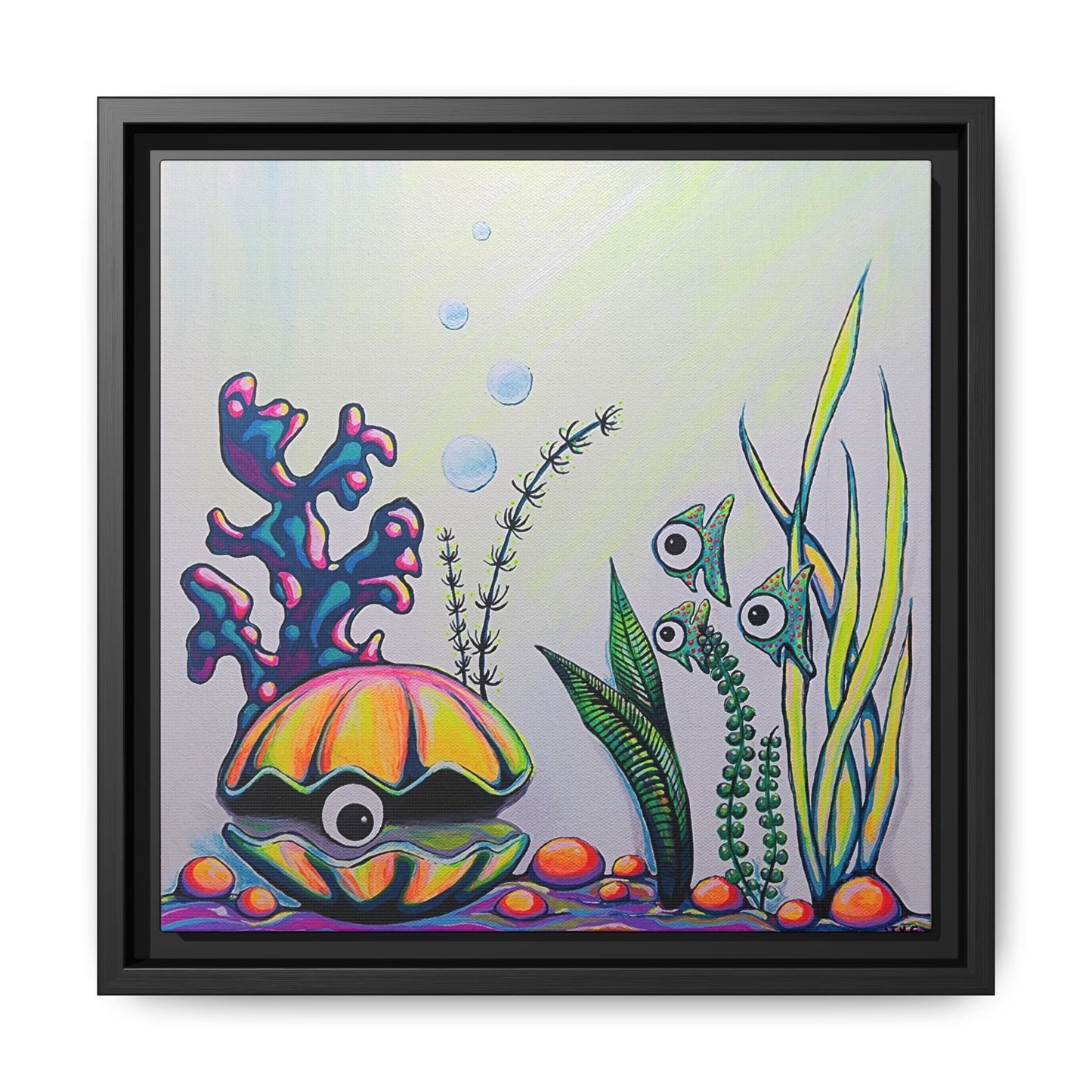 Framed Cyclops Clam Canvas Print