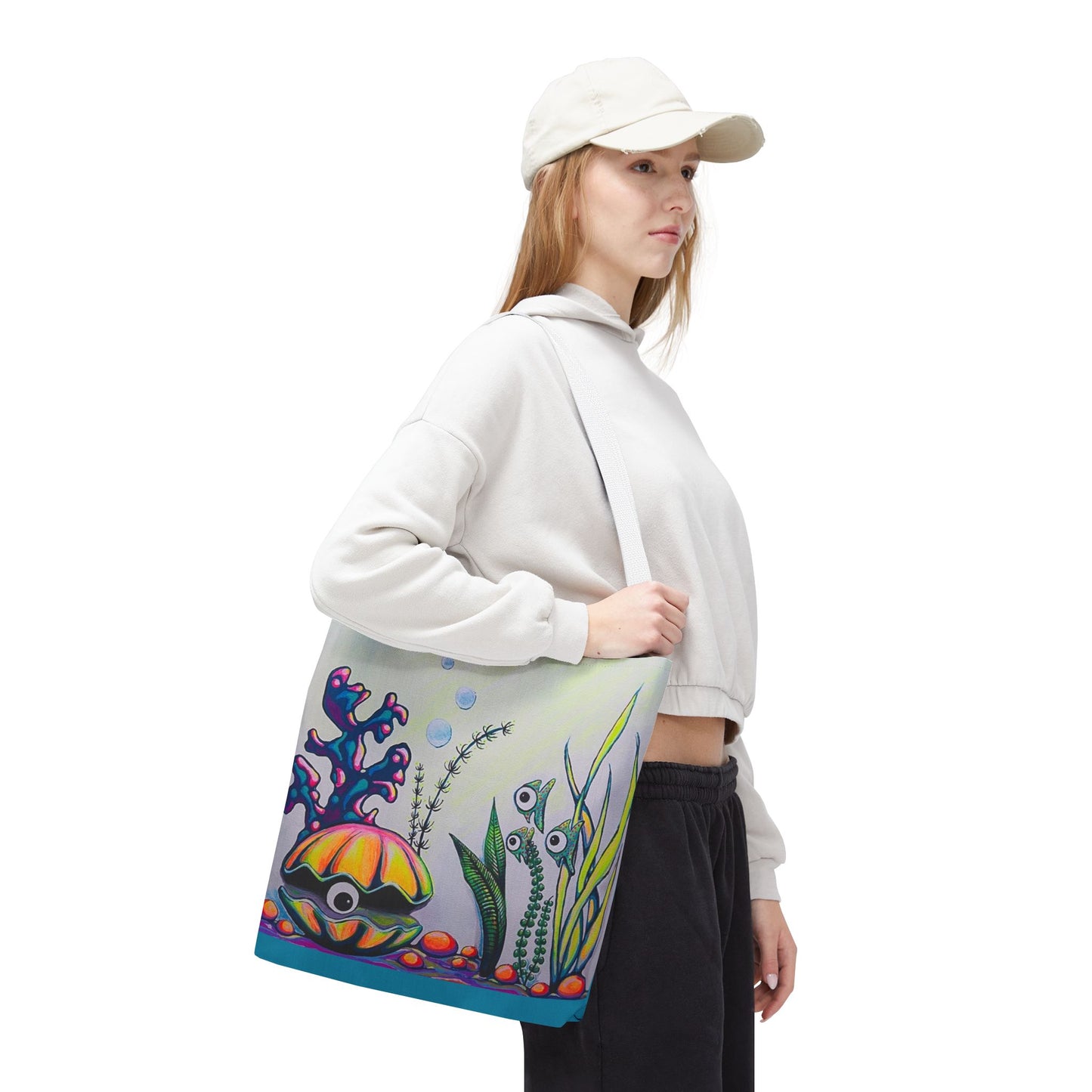 Premium Cyclops Clam Tote Bag, Original Artist Design, Reusable Shopping Tote,  Eco-Friendly