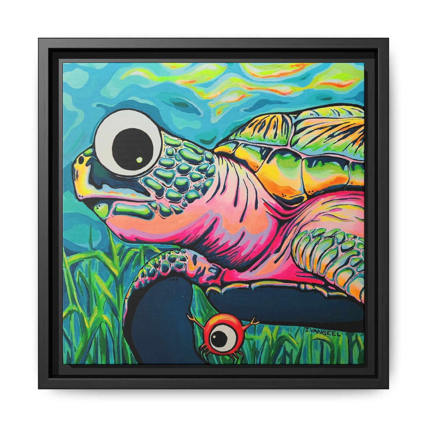 Framed Cyclops Turtle Canvas Print